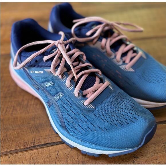 Womens ASICS GT-1000 7 Running Shoes Sneakers Pink Azure Blue Size 9 - Picture 11 of 11